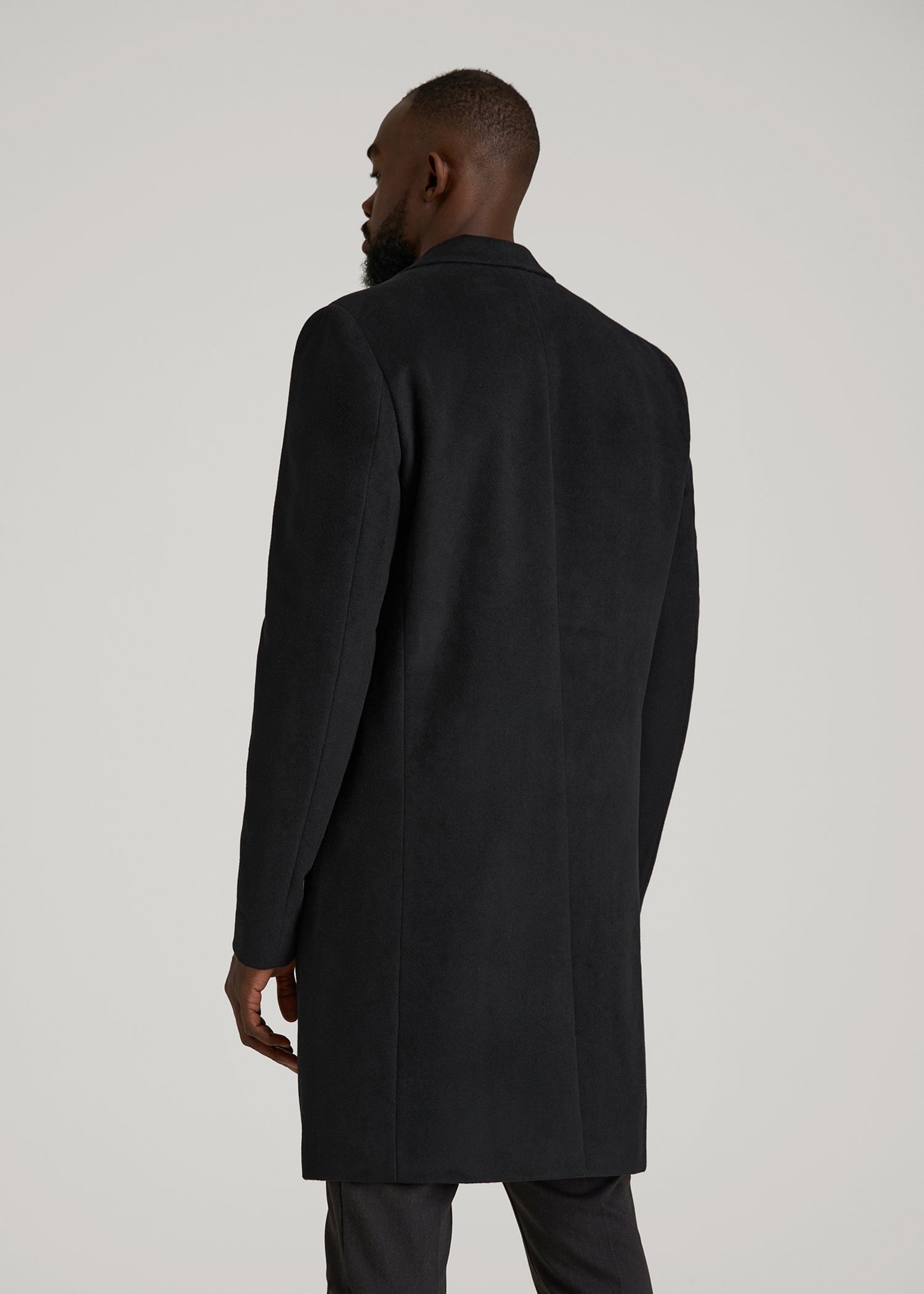 American Tall Men Wool Coat for Tall Men in Black