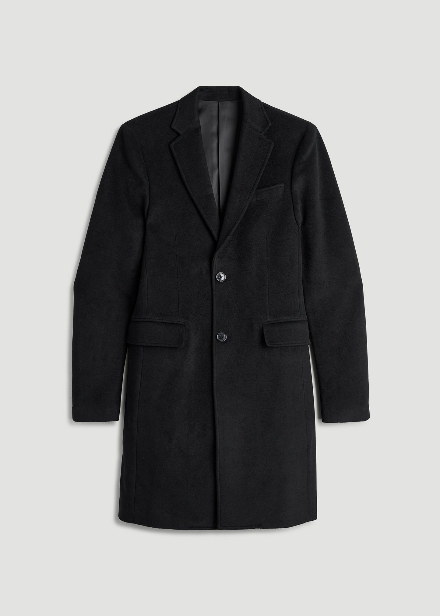 American Tall Men Wool Coat for Tall Men in Black
