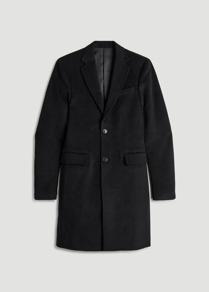 American Tall Men Wool Coat for Tall Men in Black