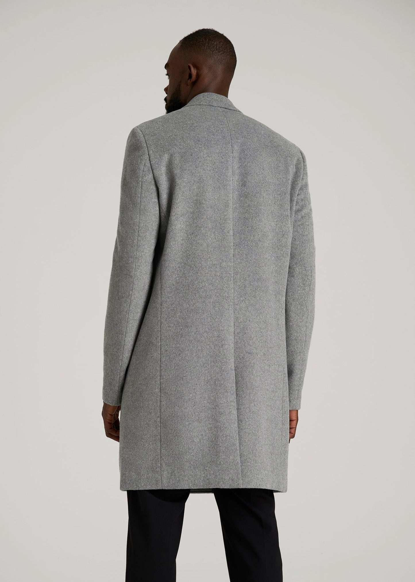 American Tall Men Wool Coat for Tall Men in Mid Grey Mix