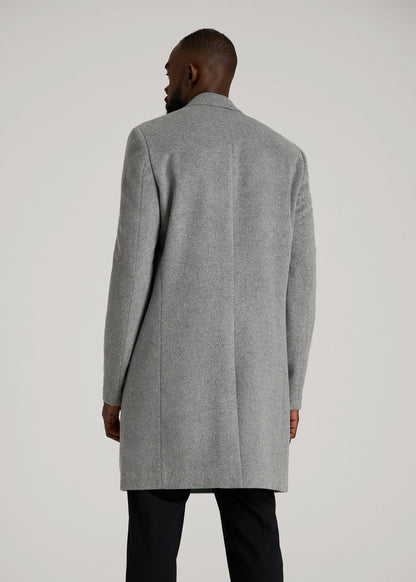American Tall Men Wool Coat for Tall Men in Mid Grey Mix