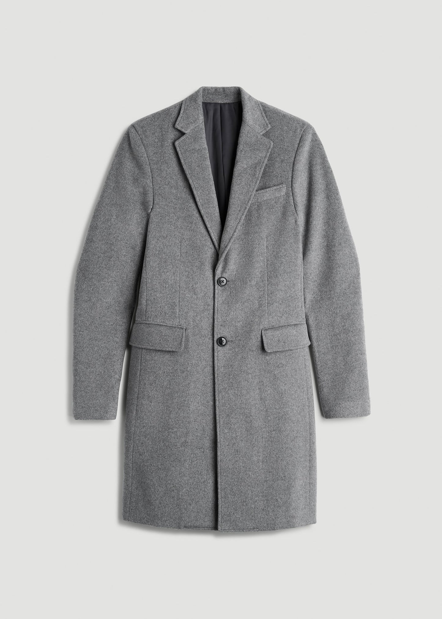 American Tall Men Wool Coat for Tall Men in Mid Grey Mix