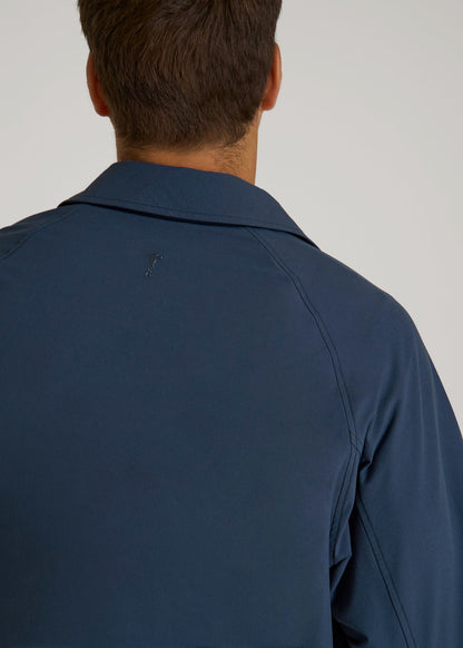 American Tall Men Flex Nylon Collared Jacket for Tall Men in Navy Blue