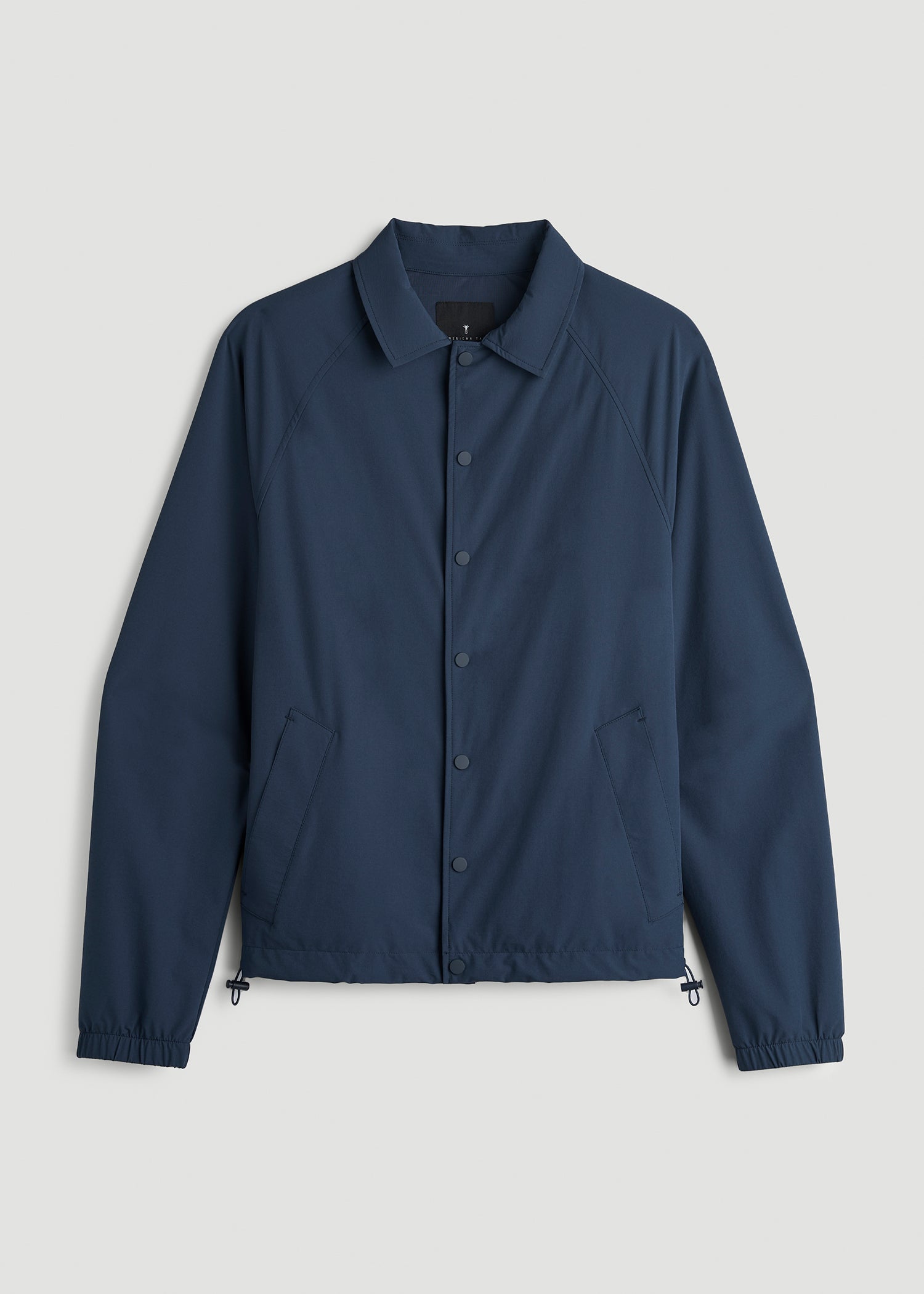 American Tall Men Flex Nylon Collared Jacket for Tall Men in Navy Blue