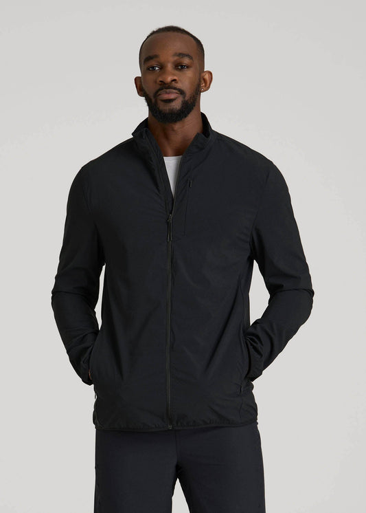 American Tall Men Softshell Jacket for Outdoor Training for Tall Men in Black