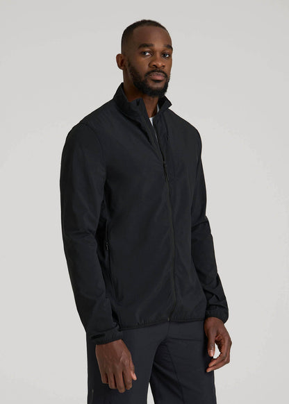 American Tall Men Softshell Jacket for Outdoor Training for Tall Men in Black