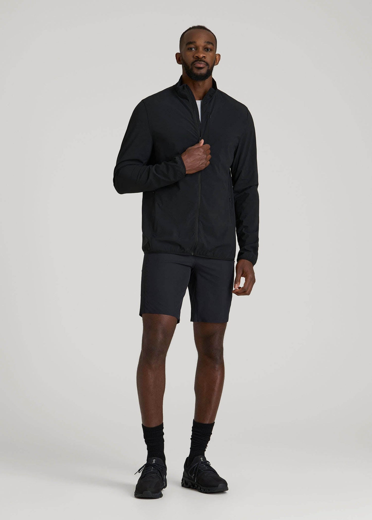 American Tall Men Softshell Jacket for Outdoor Training for Tall Men in Black
