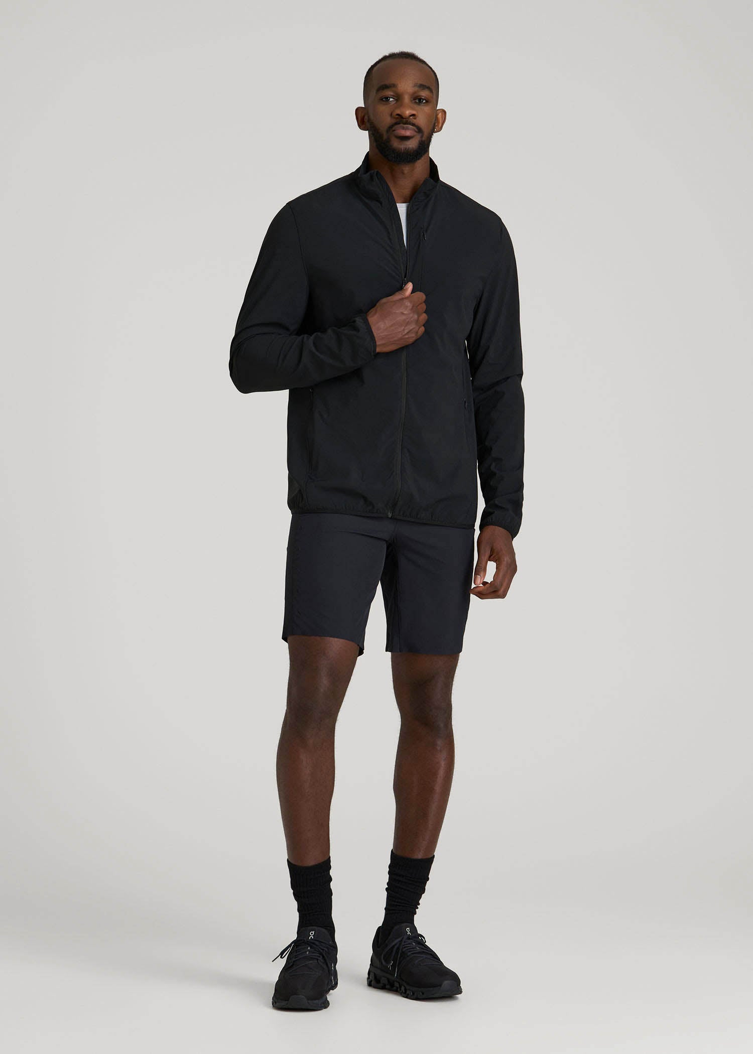 American Tall Men Softshell Jacket for Outdoor Training for Tall Men in Black