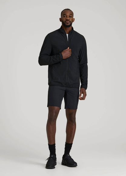 American Tall Men Softshell Jacket for Outdoor Training for Tall Men in Black
