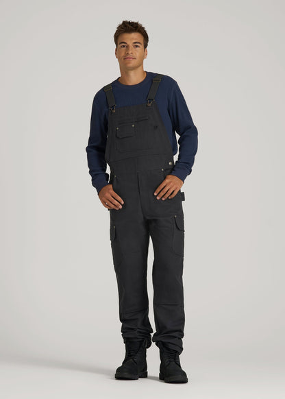 American Tall Men LJ&S Canvas Bib Overalls for Tall Men in Black
