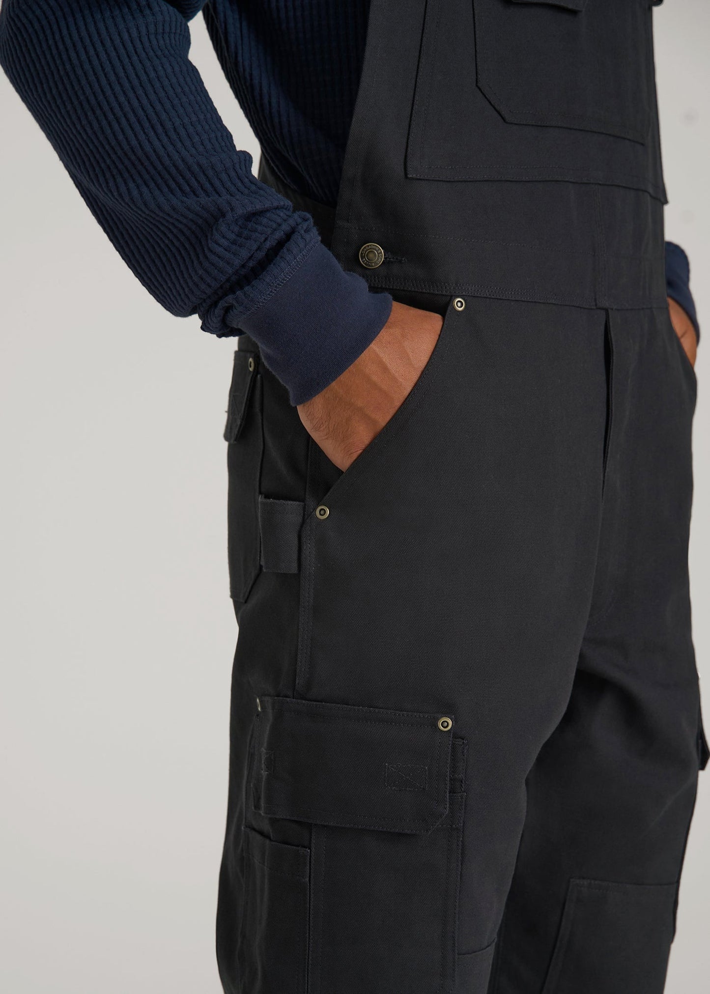 American Tall Men LJ&S Canvas Bib Overalls for Tall Men in Black