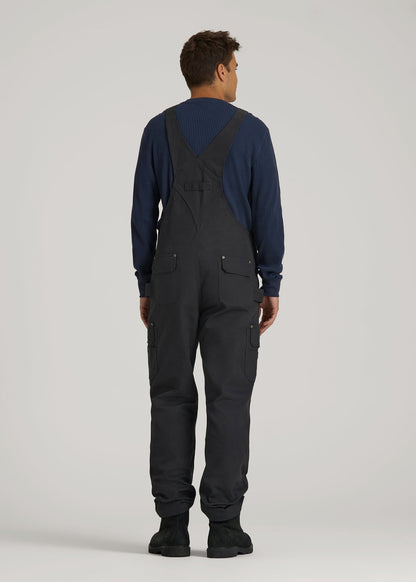 American Tall Men LJ&S Canvas Bib Overalls for Tall Men in Black