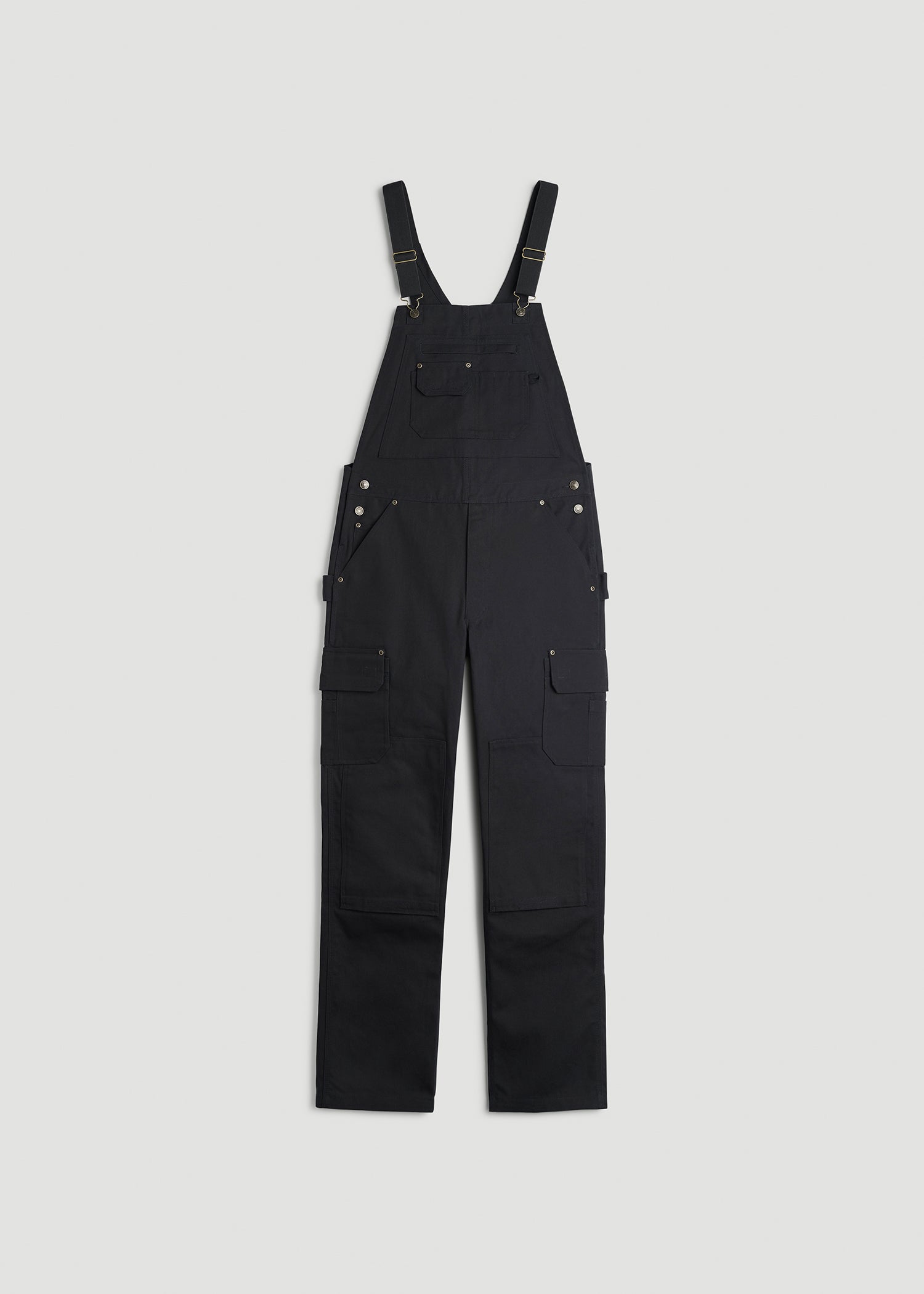 American Tall Men LJ&S Canvas Bib Overalls for Tall Men in Black