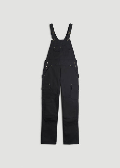 American Tall Men LJ&S Canvas Bib Overalls for Tall Men in Black