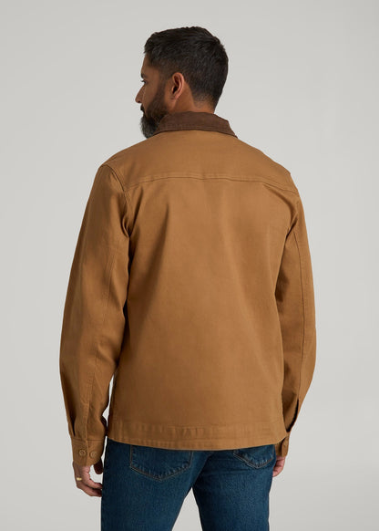 American Tall Men LJ&S Twill Shop Jacket for Tall Men in Dusty Brown