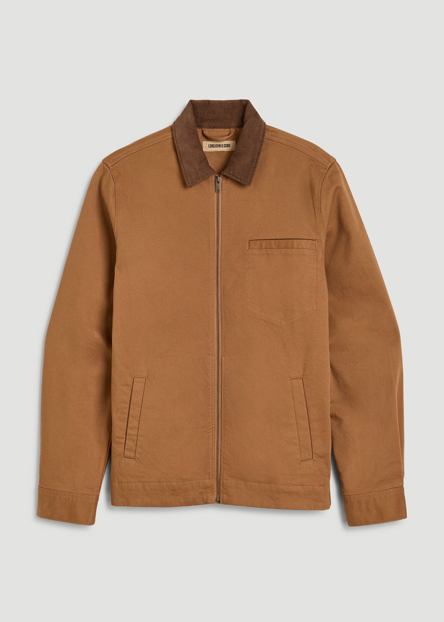 American Tall Men LJ&S Twill Shop Jacket for Tall Men in Dusty Brown
