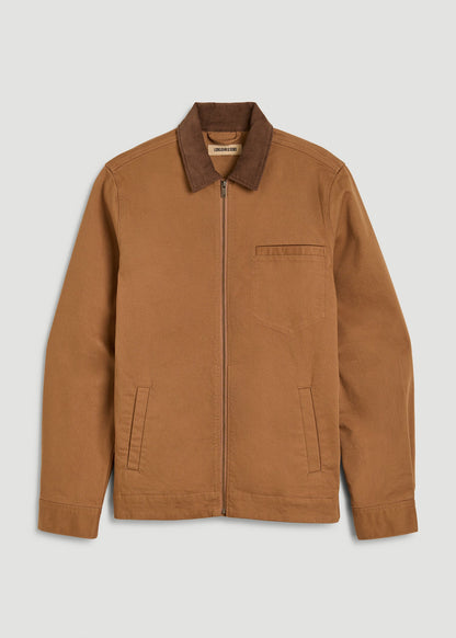 American Tall Men LJ&S Twill Shop Jacket for Tall Men in Dusty Brown