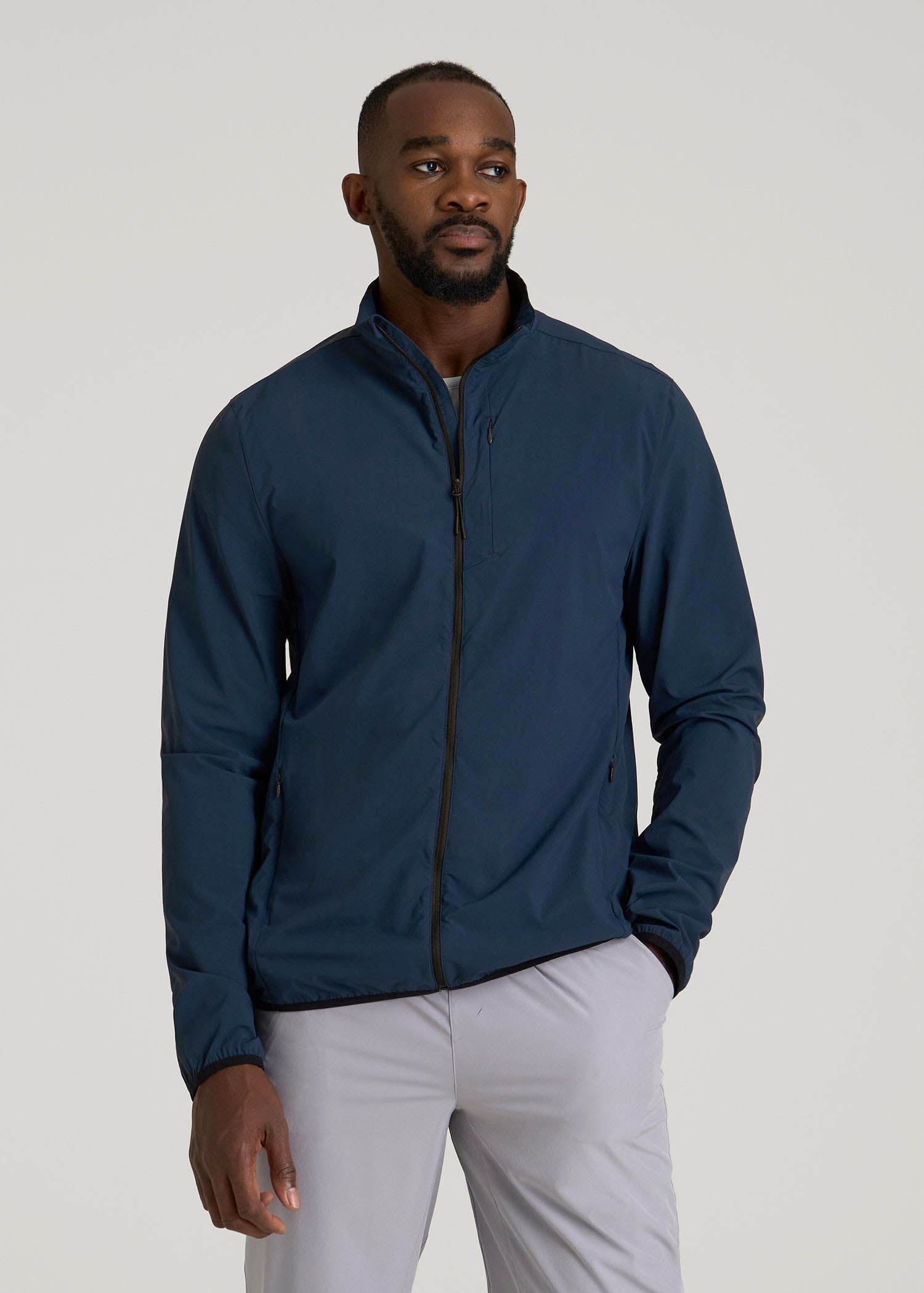 American Tall Men Softshell Jacket for Outdoor Training for Tall Men in Marine Navy