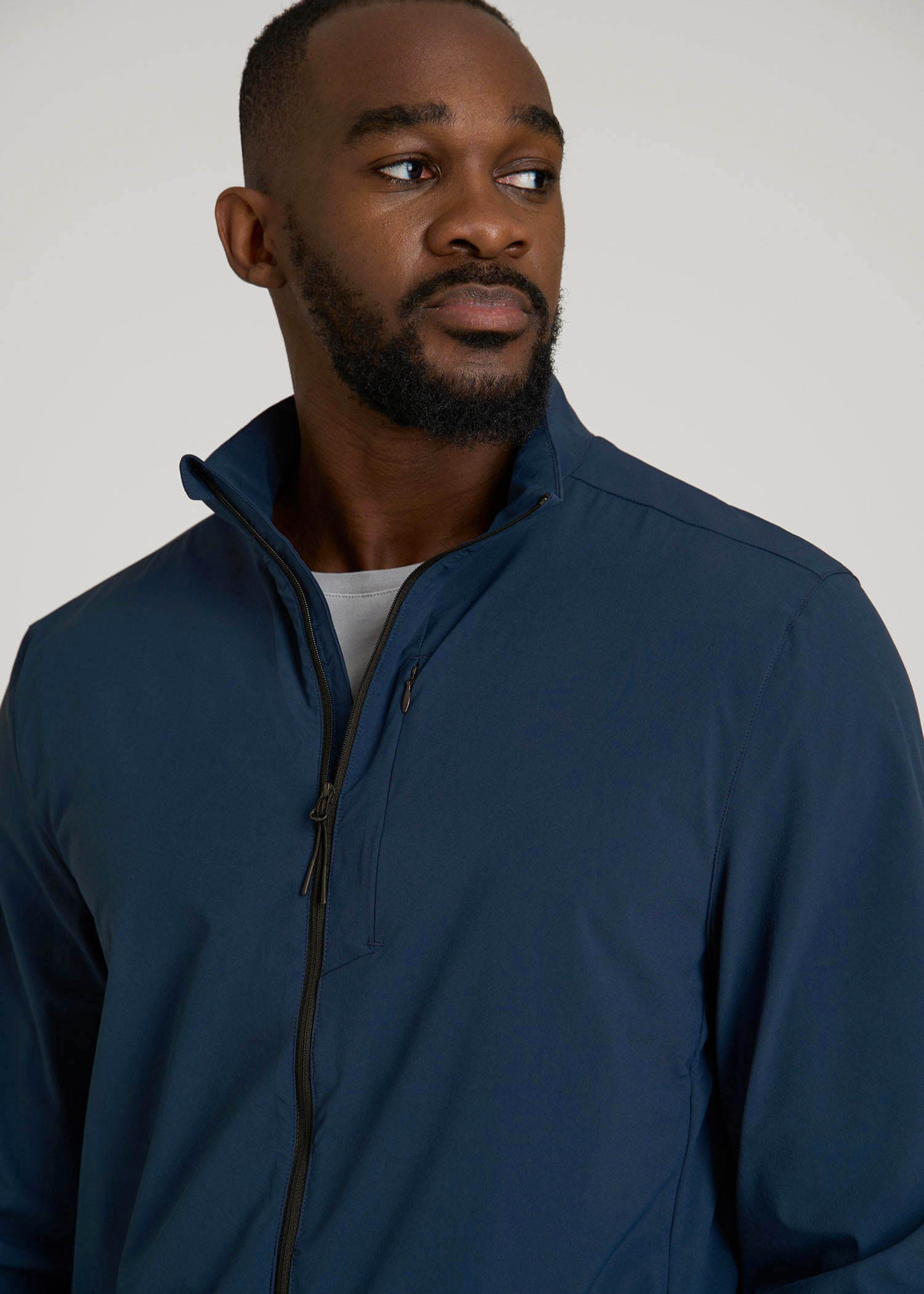 American Tall Men Softshell Jacket for Outdoor Training for Tall Men in Marine Navy