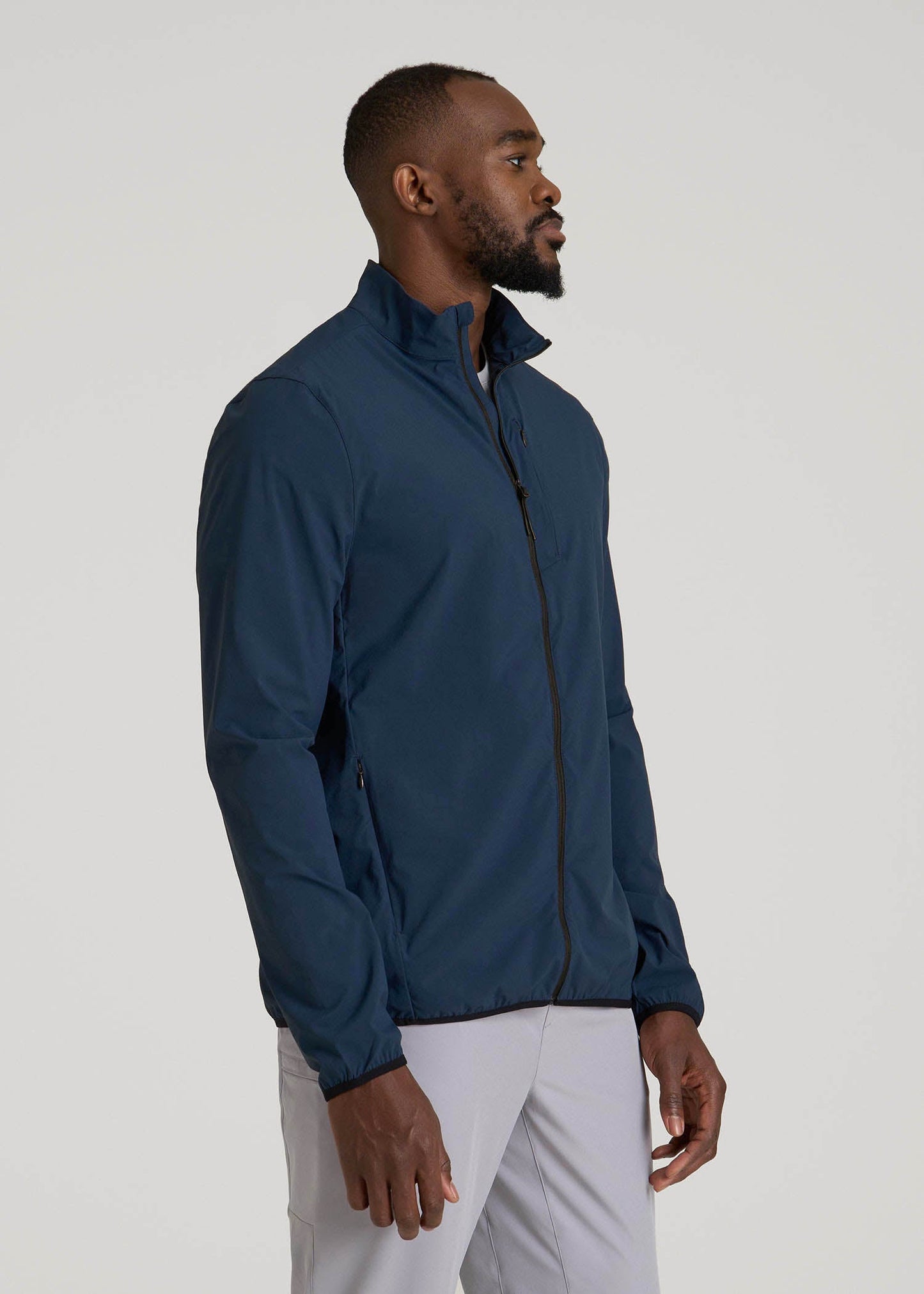 American Tall Men Softshell Jacket for Outdoor Training for Tall Men in Marine Navy