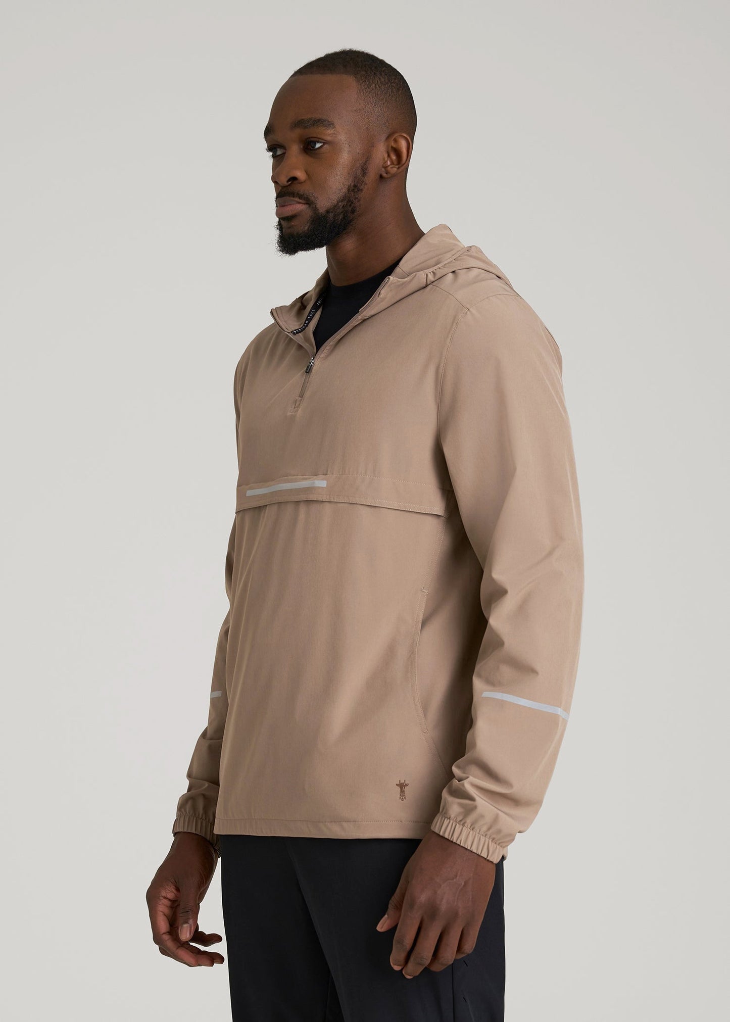 American Tall Men Featherweight Packable Anorak for Tall Men in Dark Sand
