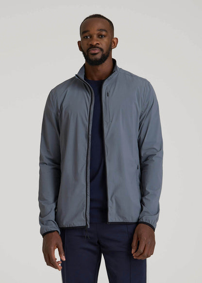 American Tall Men Softshell Jacket for Outdoor Training for Tall Men in Smoky Blue