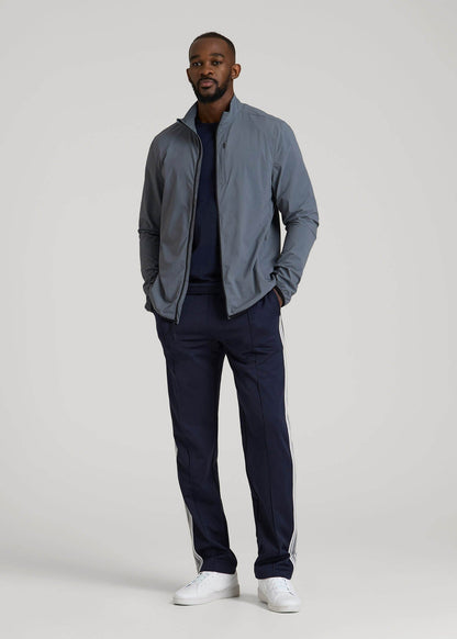 American Tall Men Softshell Jacket for Outdoor Training for Tall Men in Smoky Blue