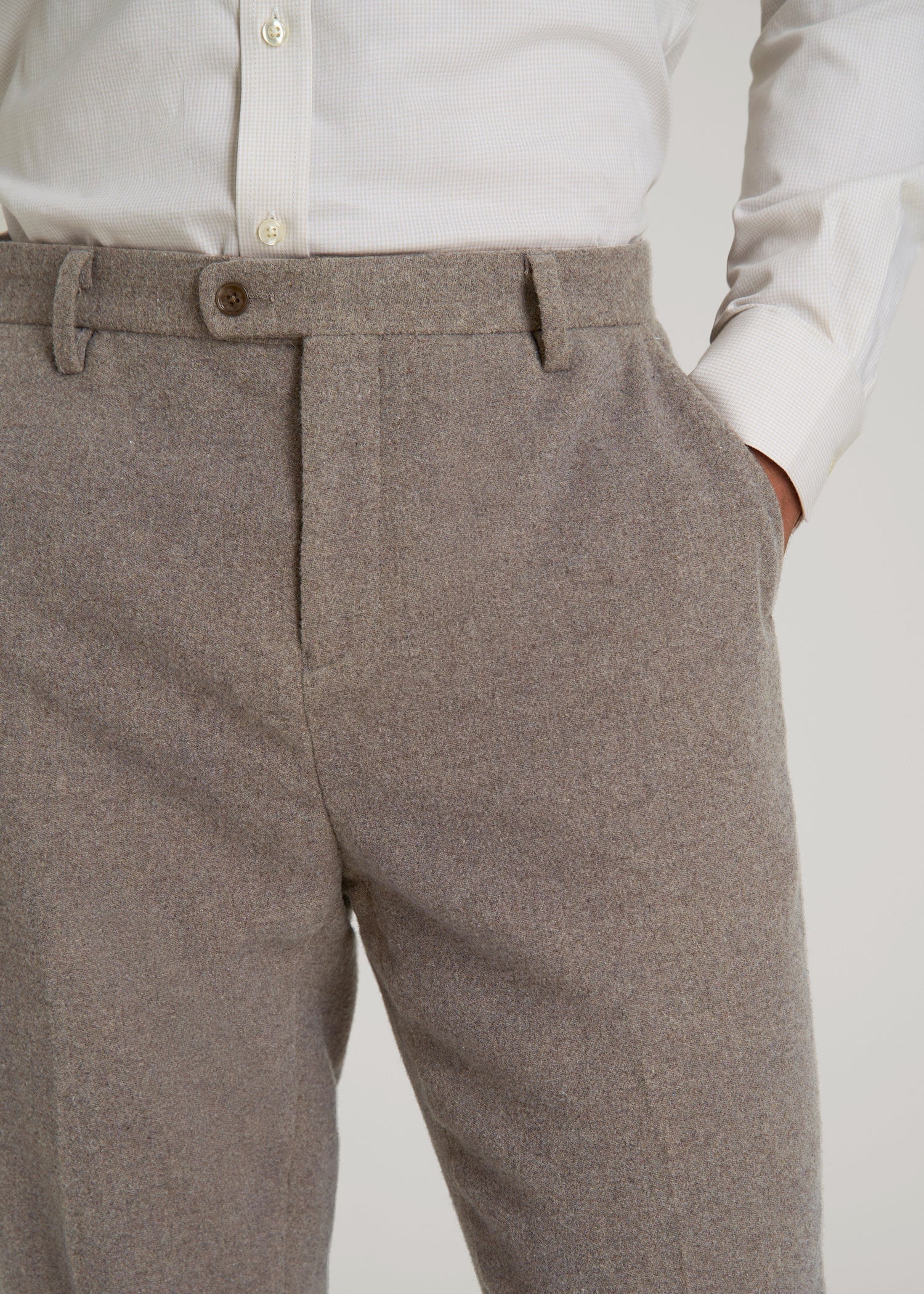 American Tall Men Wool Blend Dress Pants for Tall Men in Taupe Mix