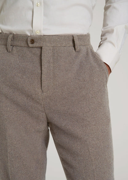 American Tall Men Wool Blend Dress Pants for Tall Men in Taupe Mix