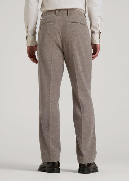 American Tall Men Wool Blend Dress Pants for Tall Men in Taupe Mix