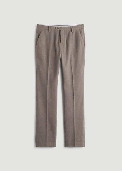 American Tall Men Wool Blend Dress Pants for Tall Men in Taupe Mix