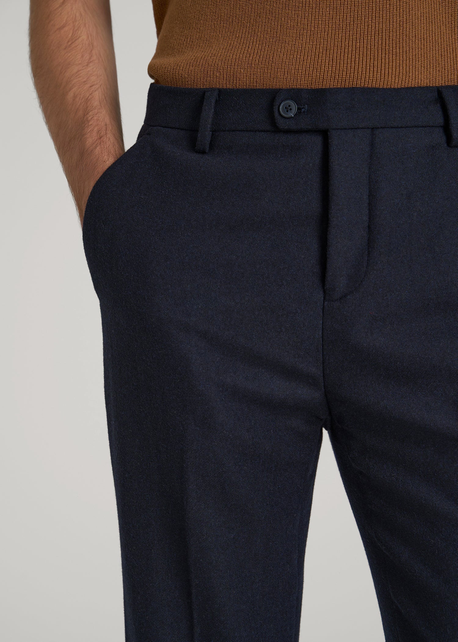 American Tall Men Wool Blend Dress Pants for Tall Men in Raven Blue