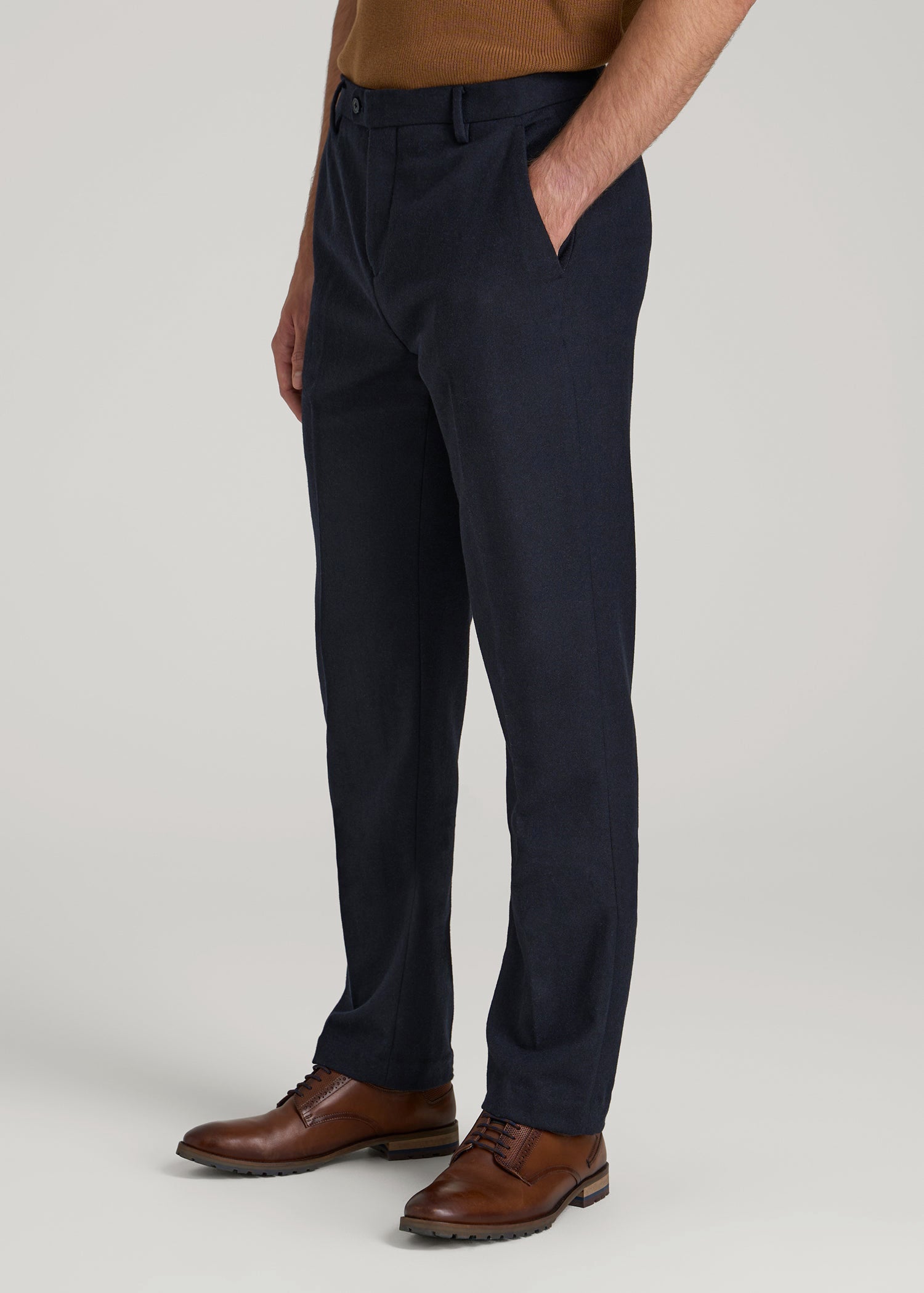 American Tall Men Wool Blend Dress Pants for Tall Men in Raven Blue