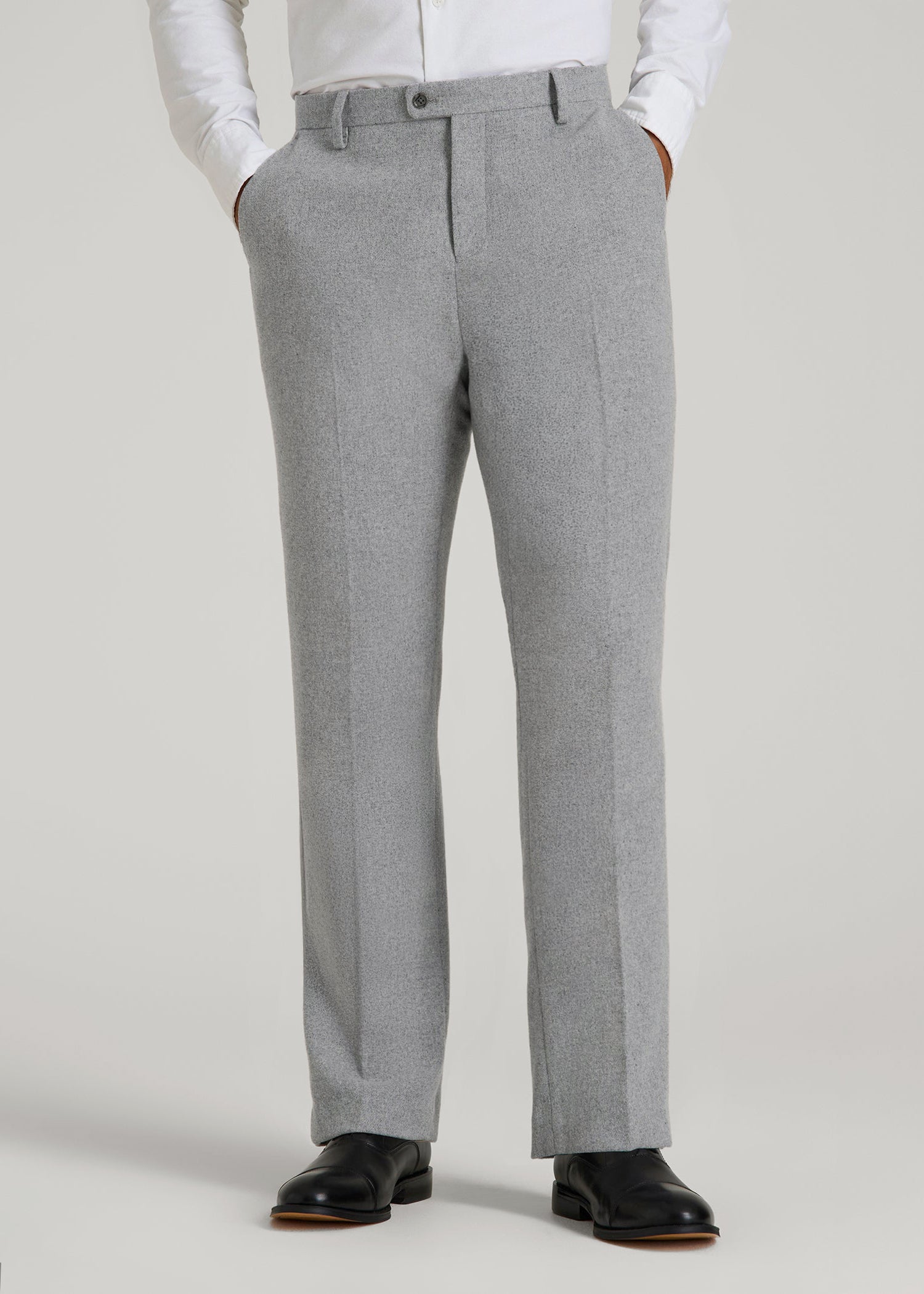 American Tall Men Wool Blend Dress Pants for Tall Men in Tin Grey Mix