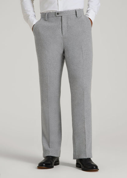 American Tall Men Wool Blend Dress Pants for Tall Men in Tin Grey Mix