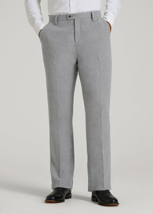 American Tall Men Wool Blend Dress Pants for Tall Men in Tin Grey Mix