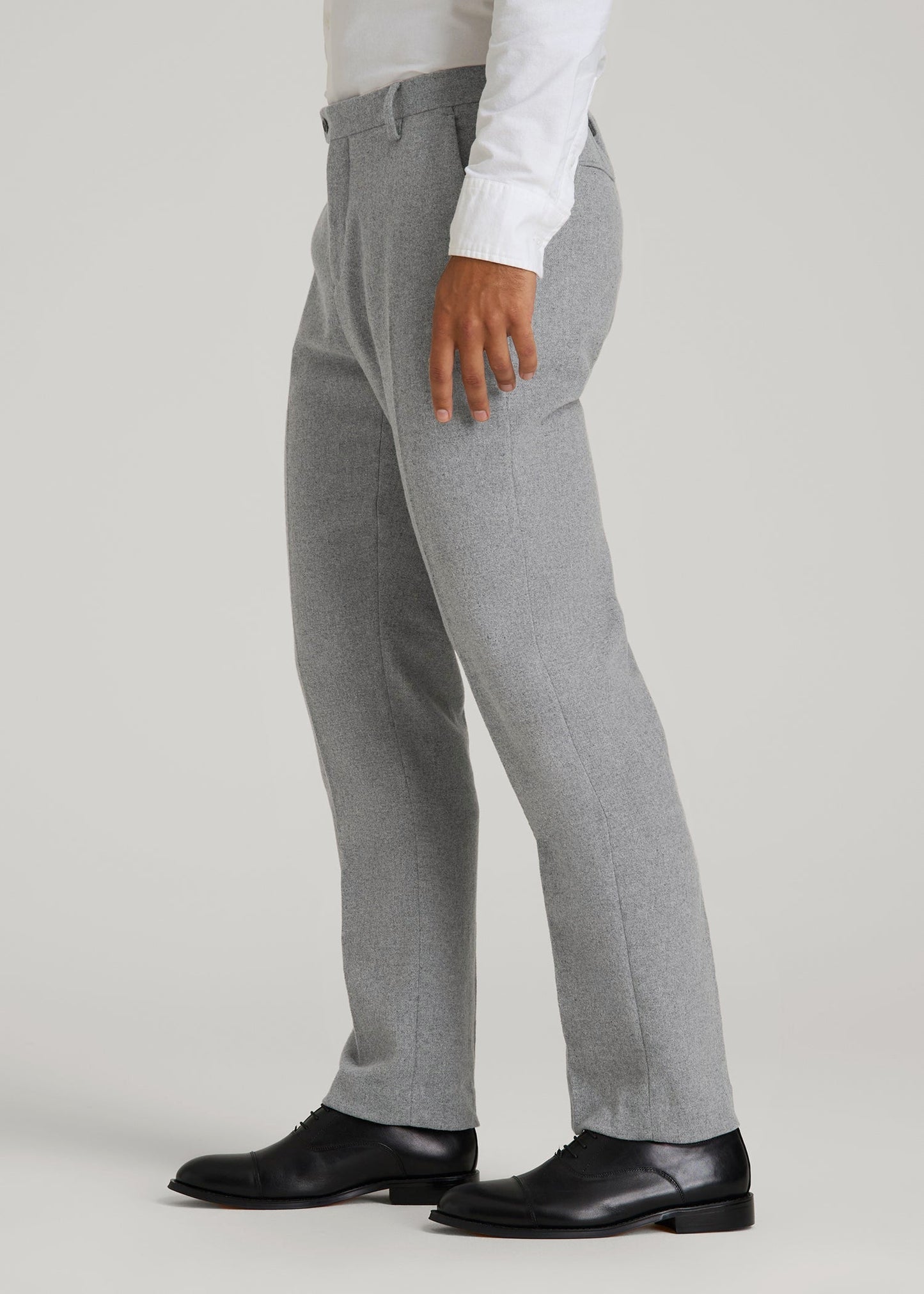 American Tall Men Wool Blend Dress Pants for Tall Men in Tin Grey Mix