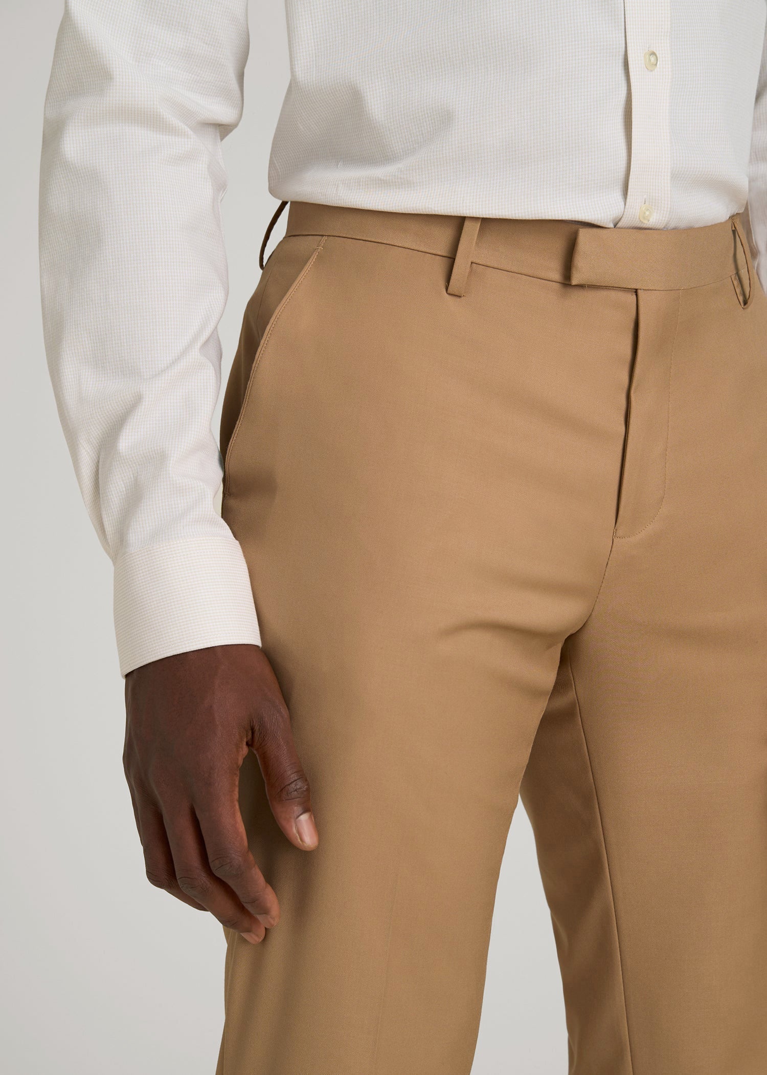 American Tall Men Suit Trousers for Tall Men in Tannin