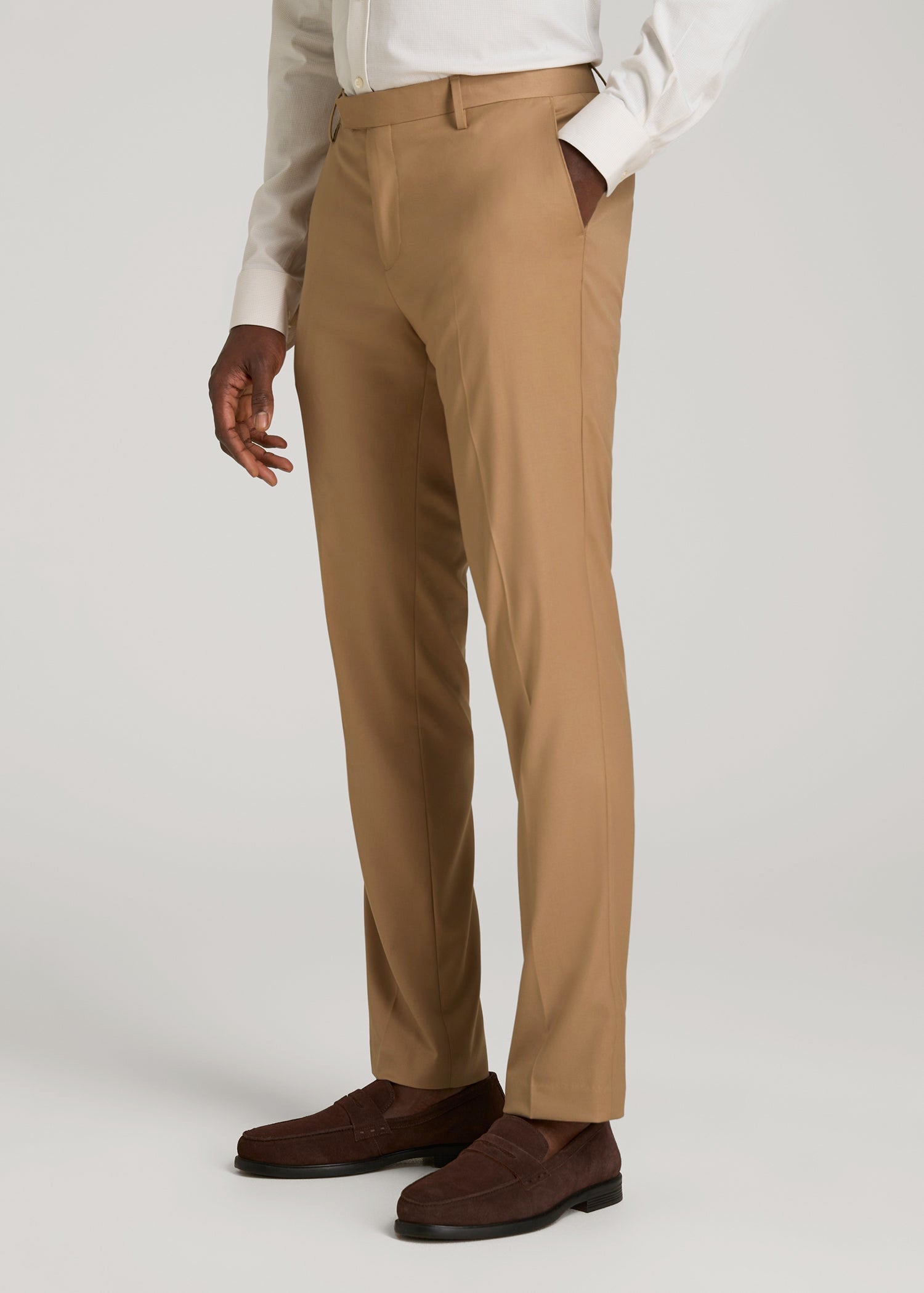 American Tall Men Suit Trousers for Tall Men in Tannin