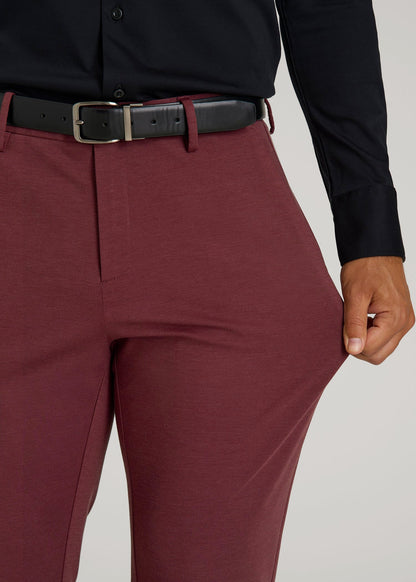 American Tall Men Flex Tech Suit Pants for Tall Men in Tawny Port Nailhead