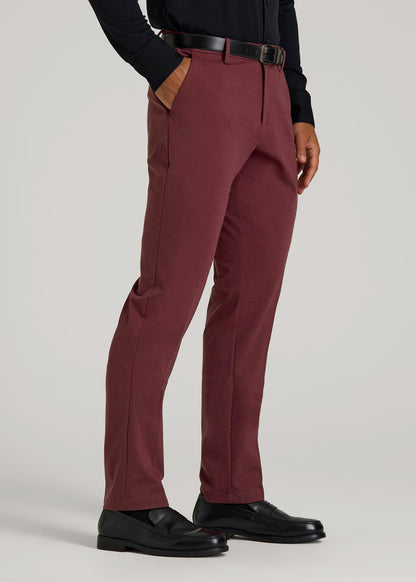 American Tall Men Flex Tech Suit Pants for Tall Men in Tawny Port Nailhead