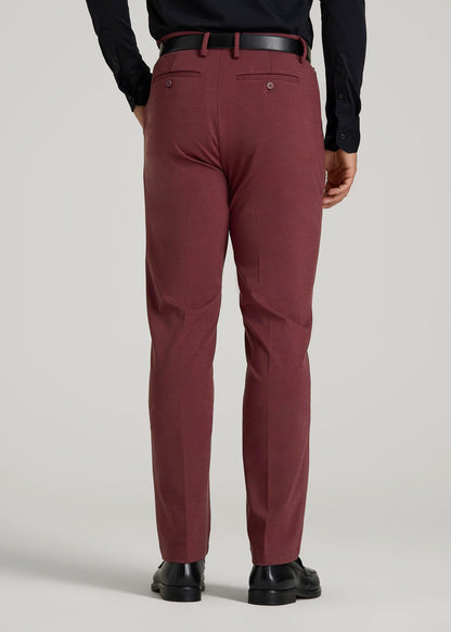 American Tall Men Flex Tech Suit Pants for Tall Men in Tawny Port Nailhead