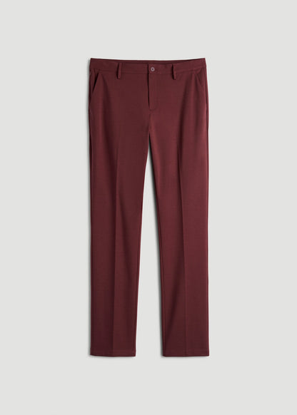 American Tall Men Flex Tech Suit Pants for Tall Men in Tawny Port Nailhead