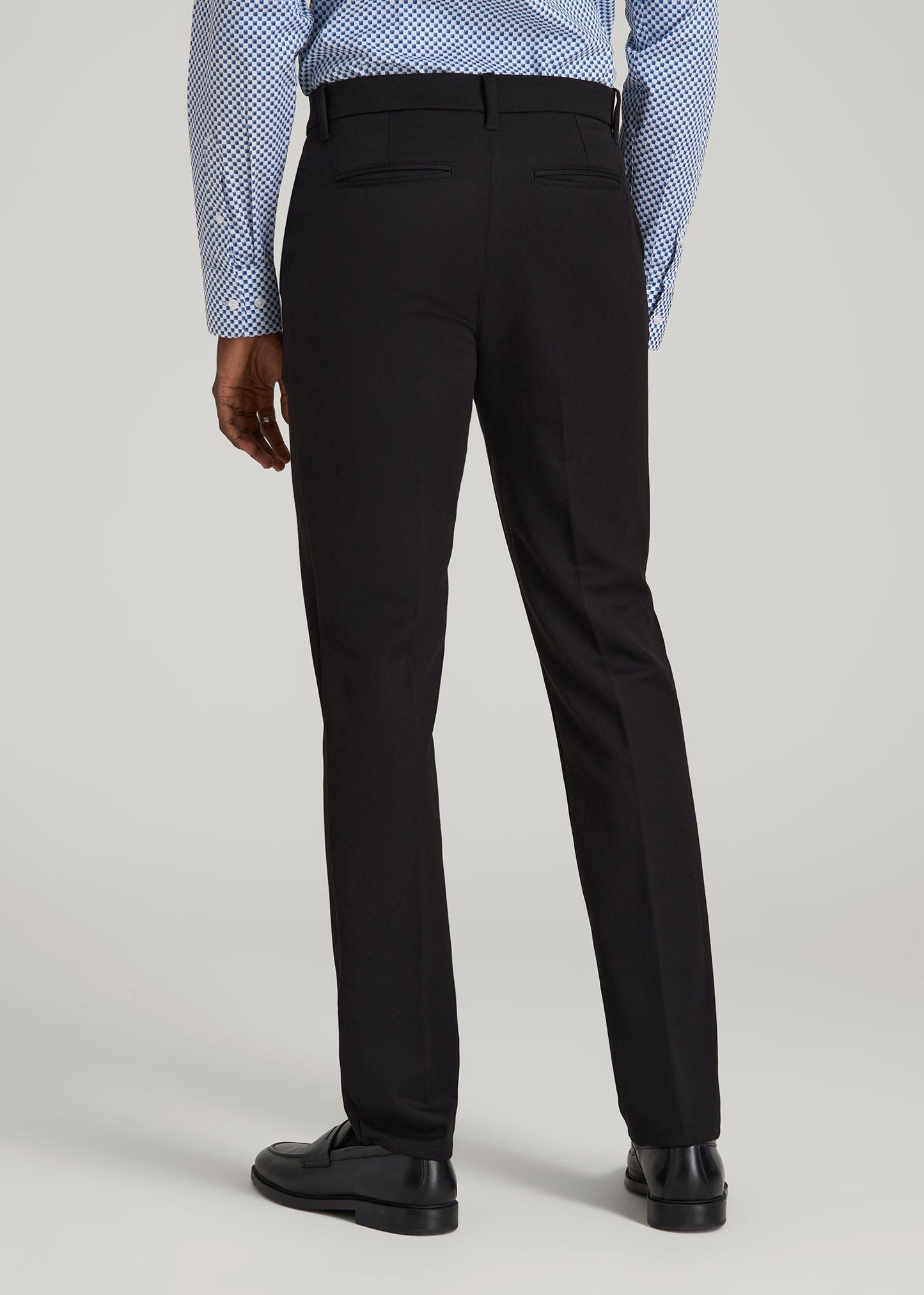 American Tall Men TAPERED-FIT Stretch Dress Pants for Tall Men in Black