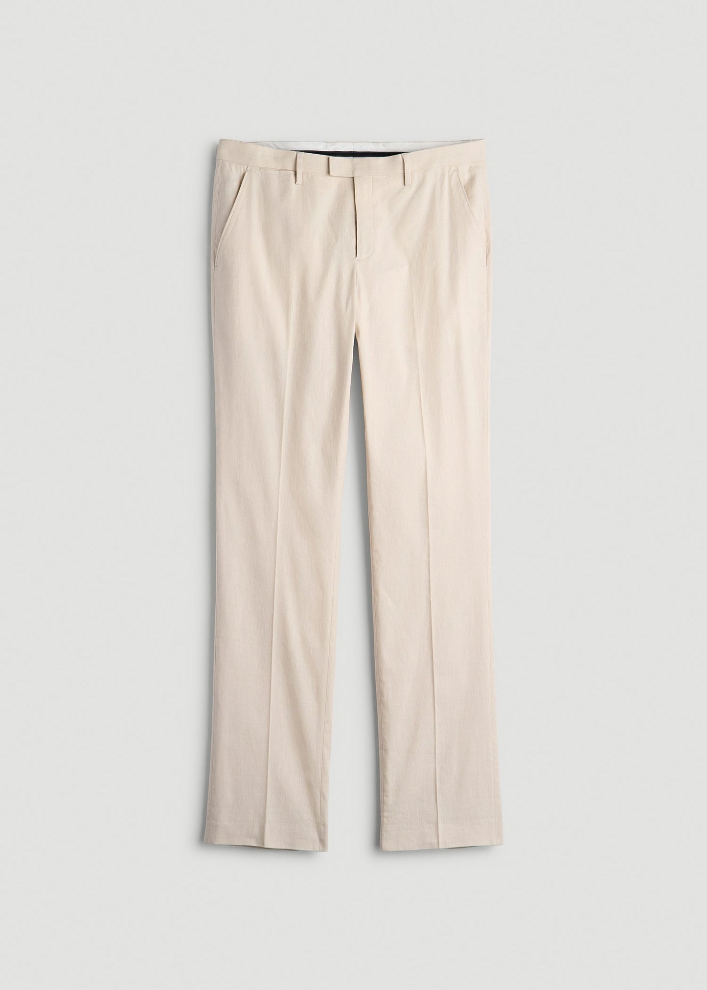 American Tall Men Stretch Linen Dress Pants for Tall Men in Light Beige Linen