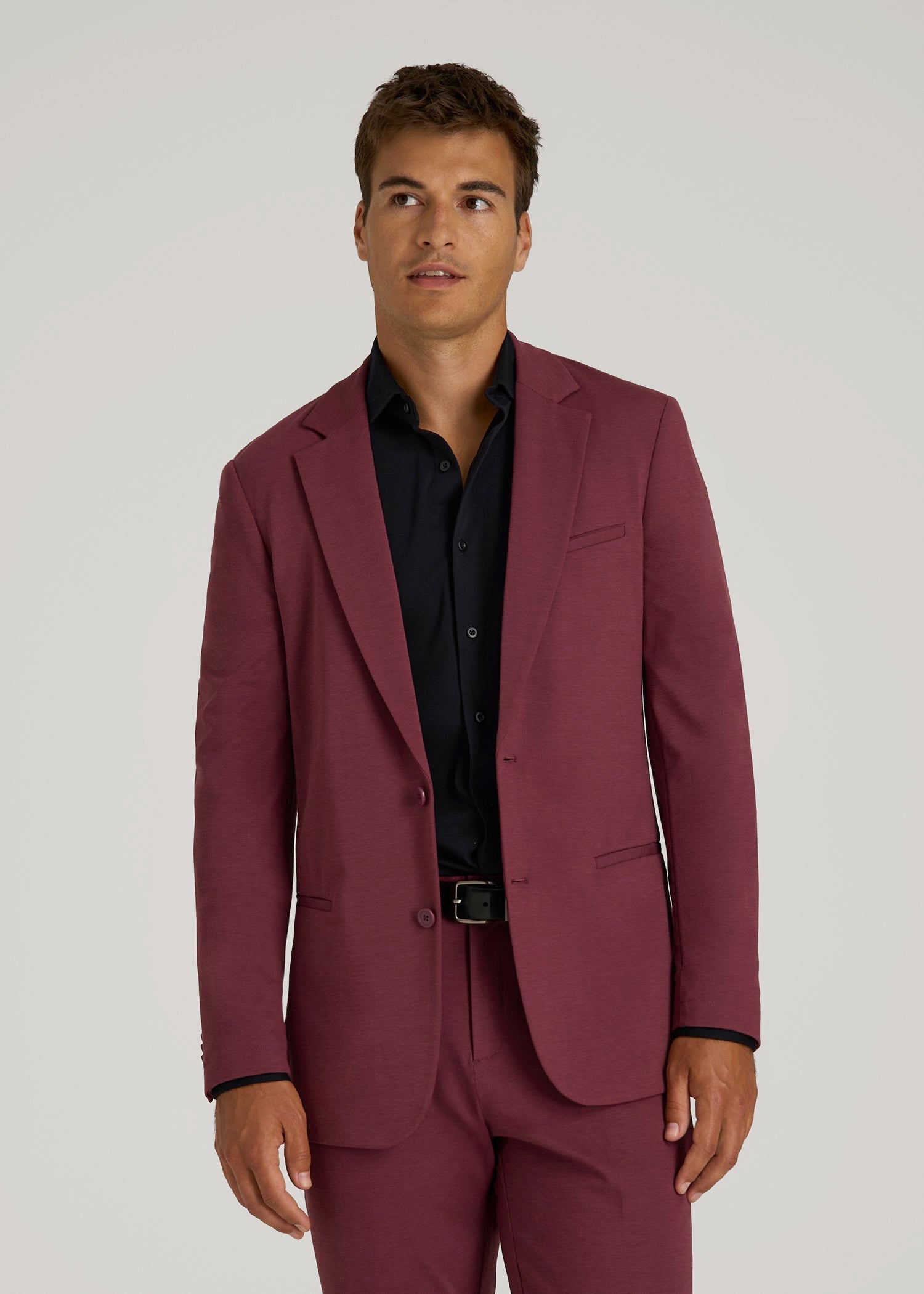 American Tall Men Flex Tech Suit Jacket for Tall Men in Tawny Port Nailhead