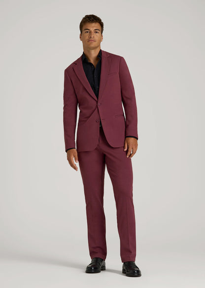 American Tall Men Flex Tech Suit Jacket for Tall Men in Tawny Port Nailhead