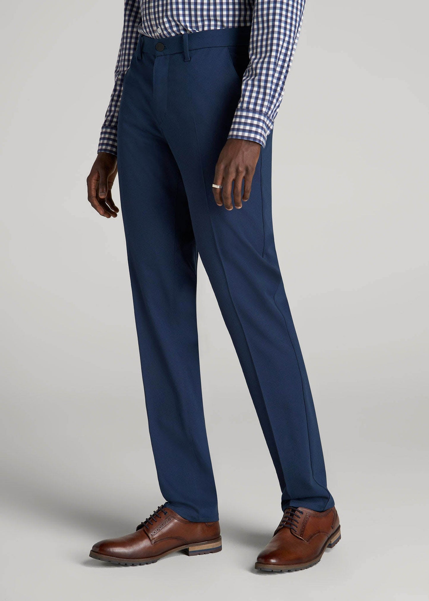 American Tall Men TAPERED-FIT Stretch Dress Pants for Tall Men in Marine Navy