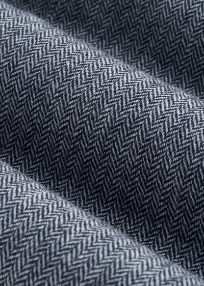 American Tall Men Wool Blend Blazer for Tall Men in Navy Herringbone