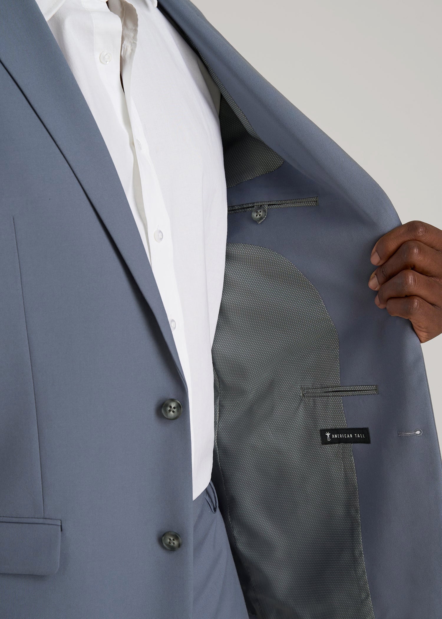 American Tall Men Suit Jacket for Tall Men in Blue Slate